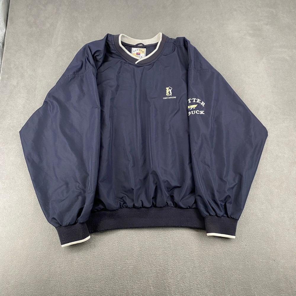 Cutter & Buck Mens Navy Blue TPC The Canyons Golf Windbreaker Pullover Large